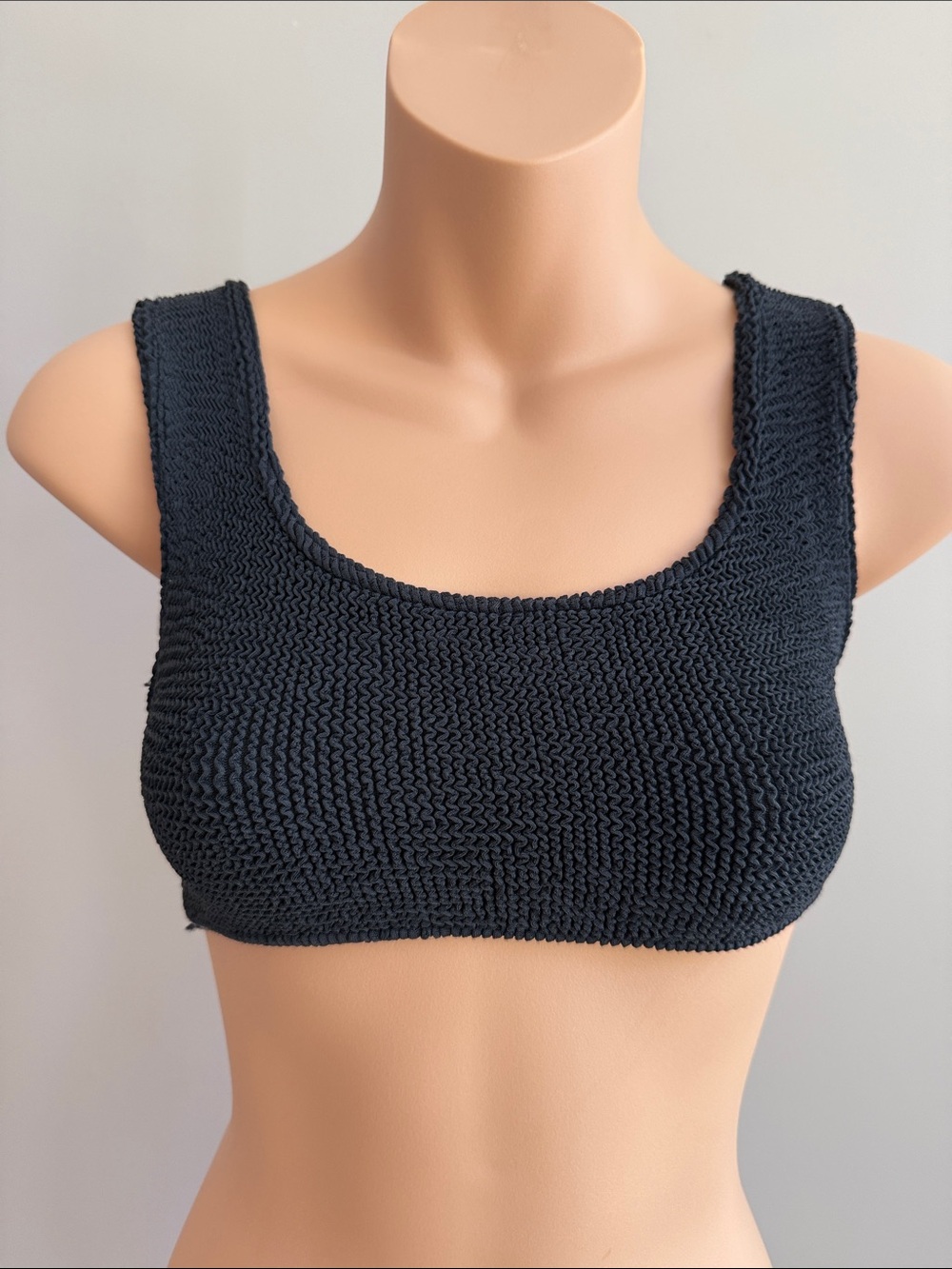 Vintage Bebe Black Textured Scoop-Neck Bralette - Women's One Size Fits All